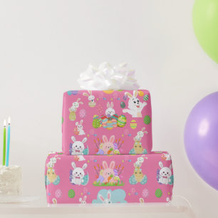 ハッピーイースターの日 – パタおもしろいーンバニーと卵 ラッピングペーパー