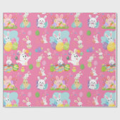 ハッピーイースターの日 – パタおもしろいーンバニーと卵 ラッピングペーパー (フラット)