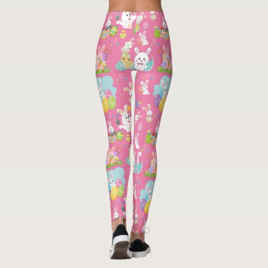 ハッピーイースターの日 – パタおもしろいーンバニーと卵 レギンス (裏面)