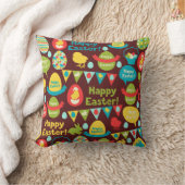 ハッピーイースターの日 – パタンバニーと卵イースター クッション (ブランケット)