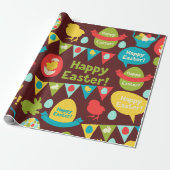 ハッピーイースターの日 – パタンバニーと卵イースター ラッピングペーパー (アンロールド)