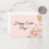 ハッピーイースターの日、ピンクゴールデンエッグクラシック ノートカード (正面/裏面インサイチュ)