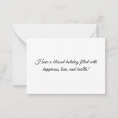 ハッピーイースターの日、ピンクゴールデンエッグクラシック ノートカード (裏面)