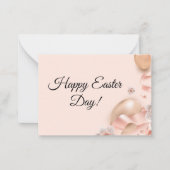 ハッピーイースターの日、ピンクゴールデンエッグクラシック ノートカード (正面)