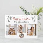 ハッピーイースターの日、家族へのハッピーイースター3写真 シーズンカード (スタンド正面)