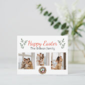 ハッピーイースターの日、家族へのハッピーイースター3写真 シーズンポストカード (スタンド正面)