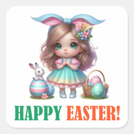 ハッピーイースターの日 – 復活 スクエアシール