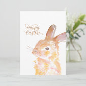 ハッピーイースターの水色かわいいバニー シーズンカード (スタンド正面)