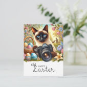 ハッピーイースターの猫好き シーズンポストカード (スタンド正面)