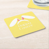 ハッピーイースターの白耳 スクエアペーパーコースター (アングル)