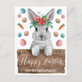 ハッピーイースターの看板と卵 ポストカード (正面)