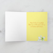 ハッピーイースターの祭司十字白ゆり花 カード (内部)