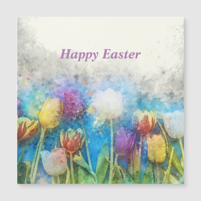 ハッピーイースターの美しいチューリップ  (正面)