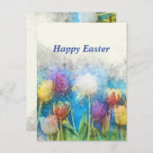 ハッピーイースターの美しいチューリップ ポストカード (正面/裏面)