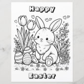 ハッピーイースターの色付けページ (正面)