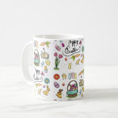 ハッピーイースターの芸術 コーヒーマグカップ (正面左)