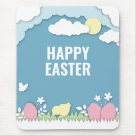 ハッピーイースターの雛と卵の自然 マウスパッド
