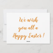 ハッピーイースターの雛と卵パーソナライズされた シーズンカード (裏面)