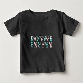 ハッピーイースターの願いおもしろい- Bunny Easter ベビーTシャツ
