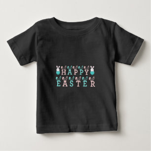 ハッピーイースターの願いおもしろい- Bunny Easter ベビーTシャツ