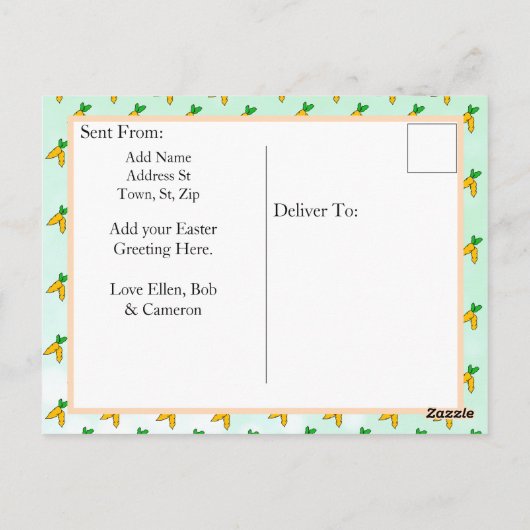 ハッピーイースターの願いパーソナライズされた ポストカード (裏面)