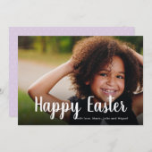 ハッピーイースターの願い写真モダン書撮影ファミリー シーズンカード (正面/裏面)