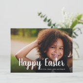 ハッピーイースターの願い写真モダン書撮影ファミリー シーズンカード (スタンド正面)