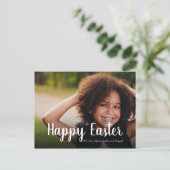 ハッピーイースターの願い写真モダン書撮影ファミリー シーズンポストカード (スタンド正面)