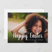 ハッピーイースターの願い写真モダン書撮影ファミリー シーズンポストカード (正面/裏面)