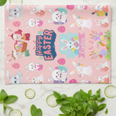 ハッピーイースターの願い – パターおもしろいンバニーイースター キッチンタオル (折り畳み)