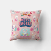 ハッピーイースターの願い – パターおもしろいンバニーイースター クッション (裏面)