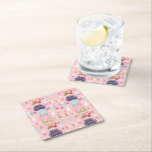 ハッピーイースターの願い – パターおもしろいンバニーイースター スクエアペーパーコースター (インサイチュ)