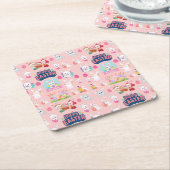 ハッピーイースターの願い – パターおもしろいンバニーイースター スクエアペーパーコースター (アングル)