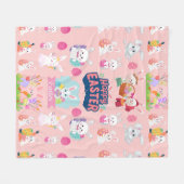 ハッピーイースターの願い – パターおもしろいンバニーイースター フリースブランケット (正面(横))