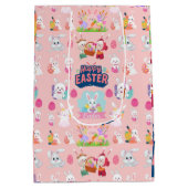 ハッピーイースターの願い – パターおもしろいンバニーイースター ミディアムペーパーバッグ (裏面)