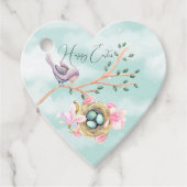 ハッピーイースターの鳥が巣の上の枝に フェイバータグ (正面)