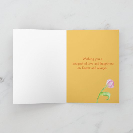 ハッピーイースターのGrandnieceのバニーウサギのチューリップ カード (内部)