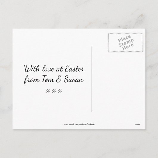 ハッピーイースターはがき明るい花模様 シーズンポストカード (裏面)