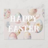 ハッピーイースターはがき（ソフトピンク） ポストカード (正面)