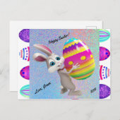 ハッピーイースターはがき – 名前と日付を付けて個人用に設定 ポストカード (正面/裏面)