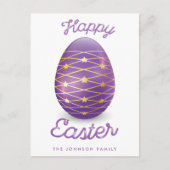 ハッピーイースターはがき（紫の復活祭の卵） シーズンポストカード (正面)