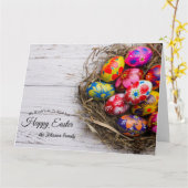 ハッピーイースターは挨拶状を望みます カード (黄色い花)