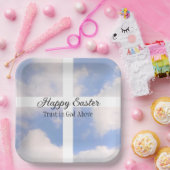 ハッピーイースターは神青と白に信頼 ペーパープレート (パーティー)