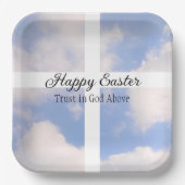 ハッピーイースターは神青と白に信頼 ペーパープレート (正面)