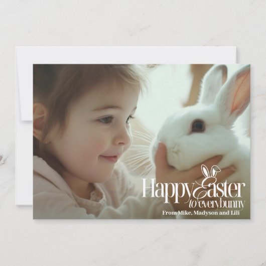 ハッピーイースターへEverbunnyカスタム写真イースター シーズンカード (正面)