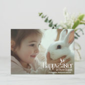 ハッピーイースターへEverbunnyカスタム写真イースター シーズンカード (スタンド正面)
