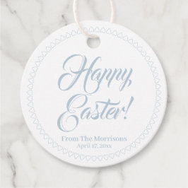 ハッピーイースターほこりっぽいブルーハートカスタムスクリプトかわいい フェイバータグ