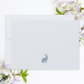 ハッピーイースターほこりっぽい青いカスタムうさぎフォトエッグ シーズンカード