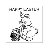 ハッピーイースターまたはテキストかわいいイースターバニー セルフインキングスタンプ (デザイン)