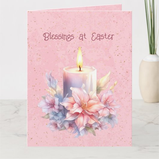 ハッピーイースターろうそく花 カード (正面)